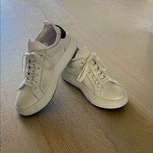 Stuart Weitzman White with Black trim Sneakers